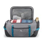 High Sierra Fairlead Convertible Duffel Bag, Lightweight and Durable Weekender Duffel, easily converts into backpack, 64L Capacity, Steel Gray/Mercury/Blue