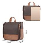 Hanging Toiletry Bag for Men VANCASE Vintage Leather Shaving Dopp Kit Medium Waterproof Travel Bathroom Bags Portable Shower Organizer Brown Pattern
