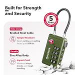 TSA Approved Luggage Locks | Inspection Indicator, 4-Digit Combination, Durable Zinc Alloy | for Suitcases, Backpacks, Travel Bags | Green, 2-Pack