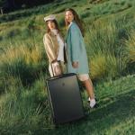 LEVEL8 Checked Luggage, Large Hardside Suitcases with Wheels 28 Inch Luggage, Luminous Textured Lightweight Hard Shell Suitcases Locks Tsa Approved, Black