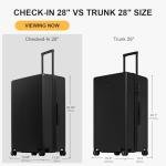 LEVEL8 Checked Luggage, Large Hardside Suitcases with Wheels 28 Inch Luggage, Luminous Textured Lightweight Hard Shell Suitcases Locks Tsa Approved, Black