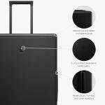 LEVEL8 Checked Luggage, Large Hardside Suitcases with Wheels 28 Inch Luggage, Luminous Textured Lightweight Hard Shell Suitcases Locks Tsa Approved, Black