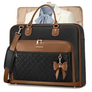 RAINSMORE Garment Bag for Travel Womens Hanging Suit & Dress Travel Bag Foldable Garment Duffle with Pockets & Strap, Carry On Compatible