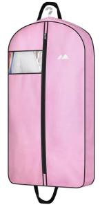 MISSLO 43" Pink Garment Bags for Travel for Women Waterproof Oxford Fabric Suit Bags for Closet Storage Dress Cover Hanging Clothes Bag