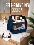 VENTURE 4TH Hanging Travel Toiletry Bag for Women & Men – Large Toiletry Organizer with 18 Compartments, Removable TSA Pouch, Travel Wash Bag for Toiletries, Makeup & Shaving Kit (Navy Blue)