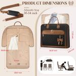 RAINSMORE Garment Bag for Travel Womens Hanging Suit & Dress Travel Bag Foldable Garment Duffle with Pockets & Strap, Carry On Compatible