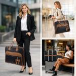 RAINSMORE Garment Bag for Travel Womens Hanging Suit & Dress Travel Bag Foldable Garment Duffle with Pockets & Strap, Carry On Compatible