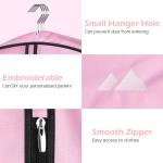 MISSLO 43" Pink Garment Bags for Travel for Women Waterproof Oxford Fabric Suit Bags for Closet Storage Dress Cover Hanging Clothes Bag