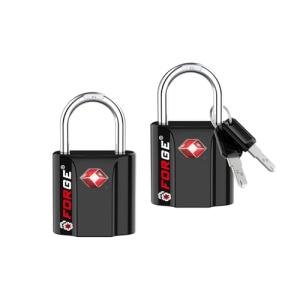 Forge Small Size TSA Approved Luggage Locks: Key Locks for Travel. Ultra Secure Dimple Key Travel Locks Alloy Body Luggage Locks. Black 2 Pack.