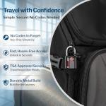 Forge Small Size TSA Approved Luggage Locks: Key Locks for Travel. Ultra Secure Dimple Key Travel Locks Alloy Body Luggage Locks. Black 2 Pack.