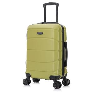 DUKAP SENSE Hardside Luggage with Spinner Wheels | 20 in Durable Lightweight Carry on Suitcase for Travel | Zipper Clouser Suit Case with Gel Handles and Trolley | Green
