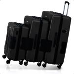 3-Piece Hard Shell Luggage Set - 20, 24 & 28 inches | Carry-On, Medium & Large Suitcases | Built-In Conting System | For 9 Bags