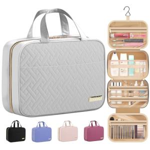 HOTOR Travel Toiletry Bag - Hanging Toiletry Bag for Women & Men, Makeup Bag/Big Comparment, Waterproof for Travel Accessories, Travel Essentials, Medium, Grey