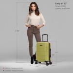 DUKAP SENSE Hardside Luggage with Spinner Wheels | 20 in Durable Lightweight Carry on Suitcase for Travel | Zipper Clouser Suit Case with Gel Handles and Trolley | Green