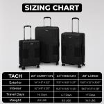 3-Piece Hard Shell Luggage Set - 20, 24 & 28 inches | Carry-On, Medium & Large Suitcases | Built-In Conting System | For 9 Bags