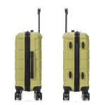 DUKAP SENSE Hardside Luggage with Spinner Wheels | 20 in Durable Lightweight Carry on Suitcase for Travel | Zipper Clouser Suit Case with Gel Handles and Trolley | Green