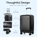 Kmvazcd Carry On Luggage Airline Approved, 20 Inch Expandable PC Hardside Lightweight Suitcases with Spinner Wheels and TSA Lock