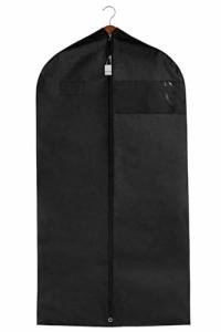 Travel Garment Bag Lightweight Water-Resistant Material Black Zipped Travel Suit Garment Bag For Carrying And Storing Outfits 43x23 Inch