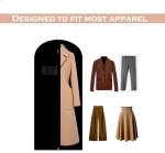 Travel Garment Bag Lightweight Water-Resistant Material Black Zipped Travel Suit Garment Bag For Carrying And Storing Outfits 43x23 Inch