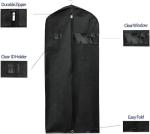Travel Garment Bag Lightweight Water-Resistant Material Black Zipped Travel Suit Garment Bag For Carrying And Storing Outfits 43x23 Inch