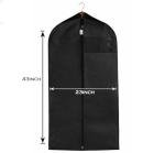 Travel Garment Bag Lightweight Water-Resistant Material Black Zipped Travel Suit Garment Bag For Carrying And Storing Outfits 43x23 Inch