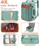 Lumesner 5 Piece Luggage Sets with Travel Backpack, 20" Carry On Hardside Spinner Suitcases, TSA Lock, Durable PC (Green, 5 piece set (20inch))