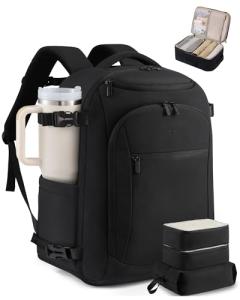 LOVEVOOK 40L Travel Backpack for Women & Men,Airline Approved Carry On Backpack with 3 Packing Cubes,TSA Waterproof Personal Item Bag,Weekender Overnight Essentials Backpacks fits 18" Laptop