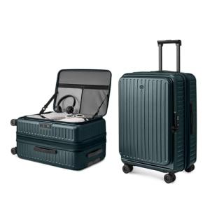 NINETYGO Top Opening Carry On Luggage 22x14x9 Airline Approved, Expandable & Lightweight, Scratch Resistant PC Hardside with Deep Cabin Design, TSA Lock & 360° Spinner Wheels (Forest Green, Alps)