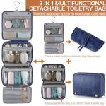 Elviros Hanging Toiletry Bag for Men Travel Essentials 3-in-1 Large Waterproof Dopp Kit PU Leather Shaving Bag with Separate Compartments for Grooming and Toiletries