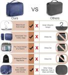 Elviros Hanging Toiletry Bag for Men Travel Essentials 3-in-1 Large Waterproof Dopp Kit PU Leather Shaving Bag with Separate Compartments for Grooming and Toiletries