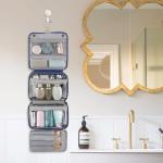 Elviros Hanging Toiletry Bag for Men Travel Essentials 3-in-1 Large Waterproof Dopp Kit PU Leather Shaving Bag with Separate Compartments for Grooming and Toiletries