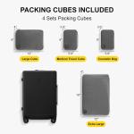 Three Piece Set Carry On Luggage 20 24 28 Inch Lightweight Hardside Suitcases With Wheels Tsa Lock Black