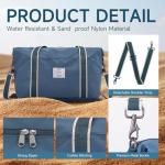 WALNEW Travel Duffel Bag, Weekender Overnight Carry On Bag for Women Men, Foldable Waterproof Gym Luggage with Metal Buckle Detachable Shoulder Strap and Wet Compartment (Peacock Blue)