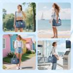 WALNEW Travel Duffel Bag, Weekender Overnight Carry On Bag for Women Men, Foldable Waterproof Gym Luggage with Metal Buckle Detachable Shoulder Strap and Wet Compartment (Peacock Blue)