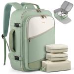 HOTOR Travel Backpack for Women – TSA-Friendly Travel Bag with Multiple Compartments & 3 Packing Cubes, Water-Resistant & Comfortable, Perfect for Travel Essentials, Green, 17.3" x 13.0" x 7.9"