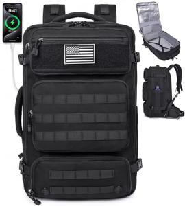 MOZETO Travel Backpack for Men 40L TSA Approved Carry On Backpack with USB Charging Port Durable Water-resistant Convertible Duffle Luggage Bag Large Weekender Bag Daypack Fits 17.3 Inch Laptop