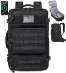 MOZETO Travel Backpack for Men 40L TSA Approved Carry On Backpack with USB Charging Port Durable Water-resistant Convertible Duffle Luggage Bag Large Weekender Bag Daypack Fits 17.3 Inch Laptop