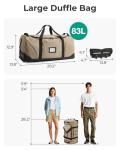 BAGSMART 83L Foldable Travel Bag, Large Duffle Bag for Travel, Weekender Duffel Luggage Bag for Sport College Camping, Water Resistant, Olive green