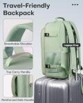 HOTOR Travel Backpack for Women – TSA-Friendly Travel Bag with Multiple Compartments & 3 Packing Cubes, Water-Resistant & Comfortable, Perfect for Travel Essentials, Green, 17.3" x 13.0" x 7.9"