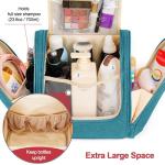 Travel Hanging Toiletry Bag for Women and Men, 6 Organizer Compartments, Holds Full Size Bottles, Extra Large Cosmetic Accessories, Makeup essentials, Bathroom Water-resistant Toiletries Bag, Blue