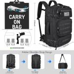 MOZETO Travel Backpack for Men 40L TSA Approved Carry On Backpack with USB Charging Port Durable Water-resistant Convertible Duffle Luggage Bag Large Weekender Bag Daypack Fits 17.3 Inch Laptop