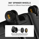 Activity priceThree Piece Set Carry On Luggage 20 24 28 Inch Lightweight Hardside Suitcases With Wheels Tsa Lock Black