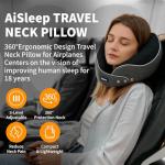 AISLEEP Travel Pillow, Memory Foam Neck Pillow Airplane, Travel Pillows for Airplanes, 360º Ergonomic Design Travel Neck Pillow for Travel, Car Rides, and Home, Ideal for Adults and Kids