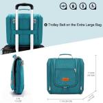 Travel Hanging Toiletry Bag for Women and Men, 6 Organizer Compartments, Holds Full Size Bottles, Extra Large Cosmetic Accessories, Makeup essentials, Bathroom Water-resistant Toiletries Bag, Blue