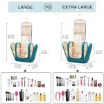 Travel Hanging Toiletry Bag for Women and Men, 6 Organizer Compartments, Holds Full Size Bottles, Extra Large Cosmetic Accessories, Makeup essentials, Bathroom Water-resistant Toiletries Bag, Blue