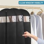 Moucas 43" Suit Bags for Closet Storage and Travel, Garment Bags for Hanging Clothes, Suit Garment Bag for Men, Black Suit Cover Bags with Clear Window for Coats, Jackets, Shirts（5 Packs）