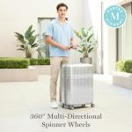 Martha Stewart The Bedford 30 Inch Rolling Luggage, Hardshell Suitcase with Spinner Wheels, Silver