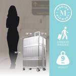 Martha Stewart The Bedford 30 Inch Rolling Luggage, Hardshell Suitcase with Spinner Wheels, Silver