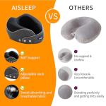 AISLEEP Travel Pillow, Memory Foam Neck Pillow Airplane, Travel Pillows for Airplanes, 360º Ergonomic Design Travel Neck Pillow for Travel, Car Rides, and Home, Ideal for Adults and Kids