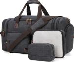 Yamons Mens Duffle Bag for Travel 3Pcs Set Travel Bags for Men 60L Expandable Canvas Bag (Dark Gray)